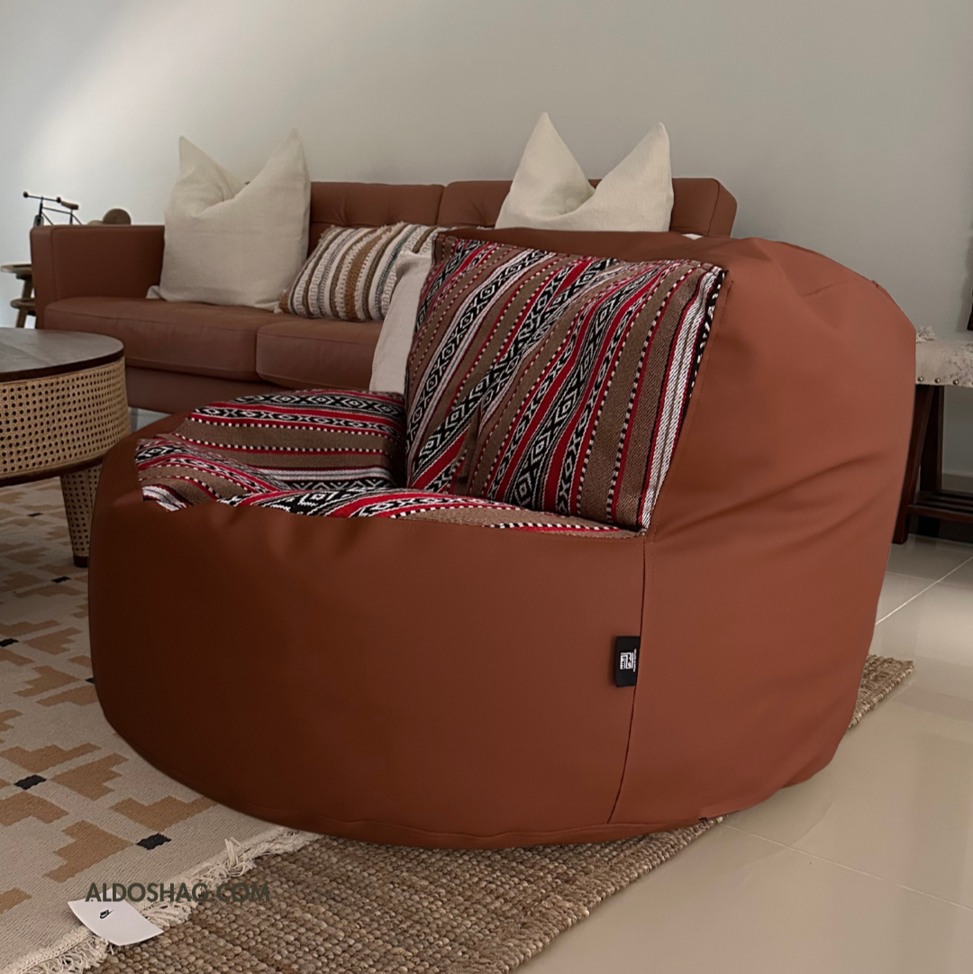 Sadu X Leather Round Chair Bean Bag
