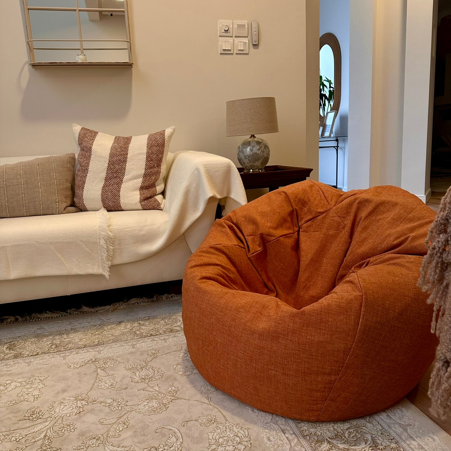 Orange Circle Bean Bag