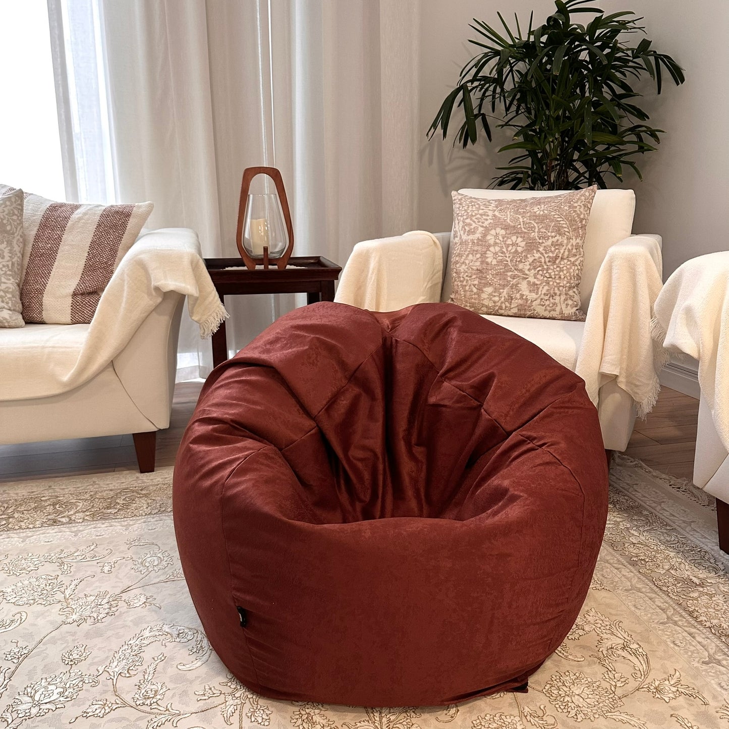 Maroon Circle Bean Bag