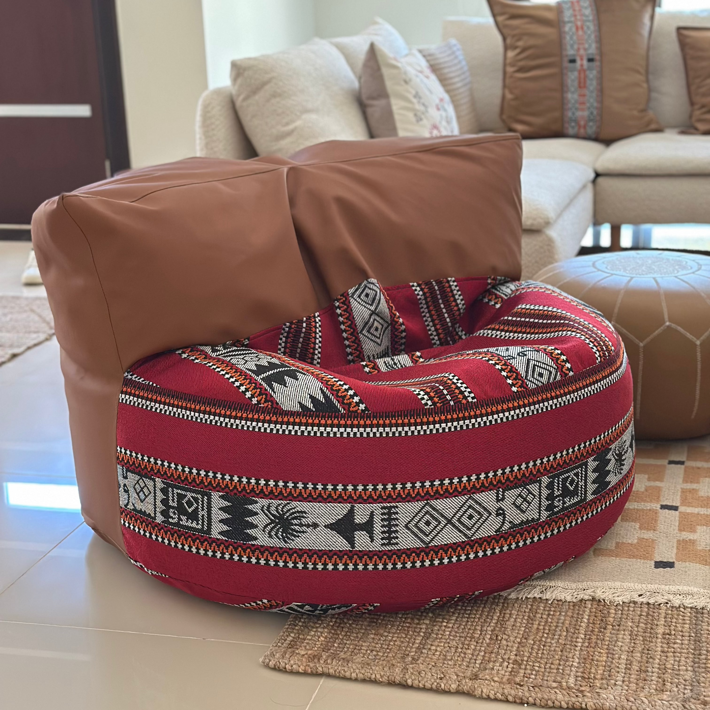 Black Sadu Round Bean Bag