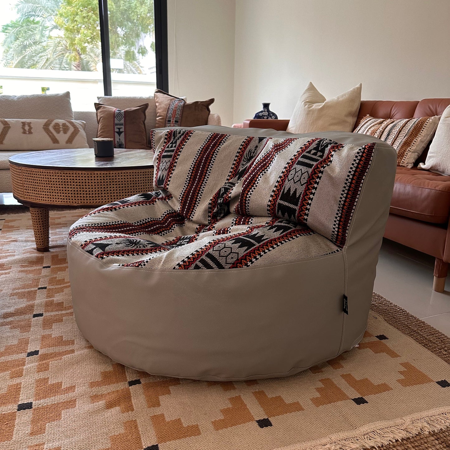 Sadu X Leather Round Chair Bean Bag