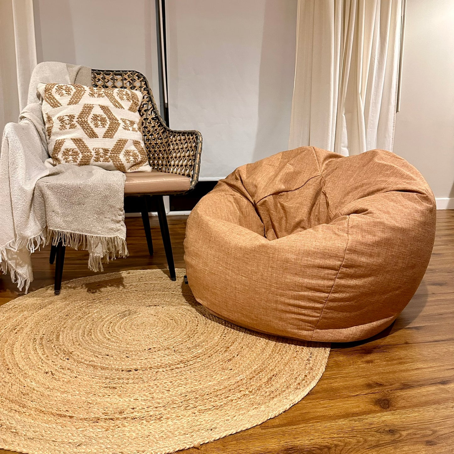 Dark Beige Circle Bean Bag