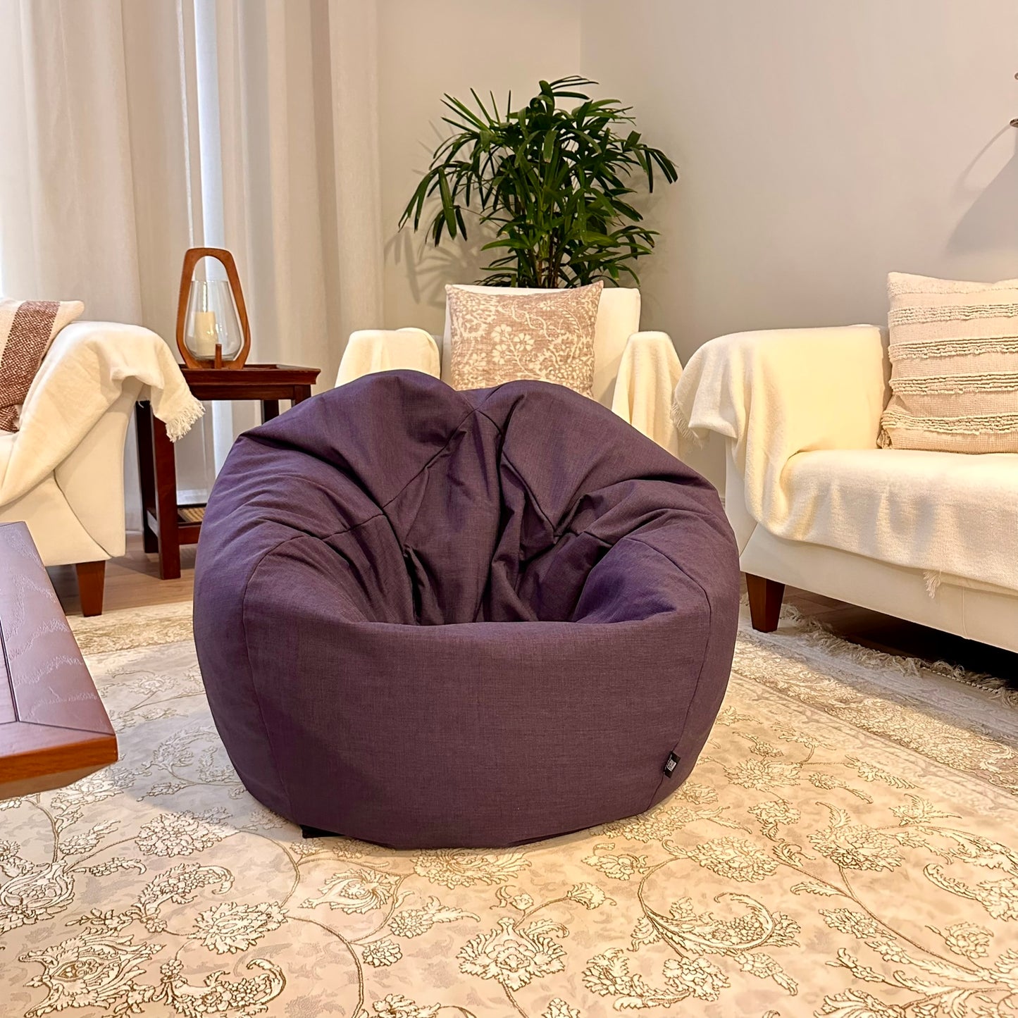 Purple Circle Bean Bag