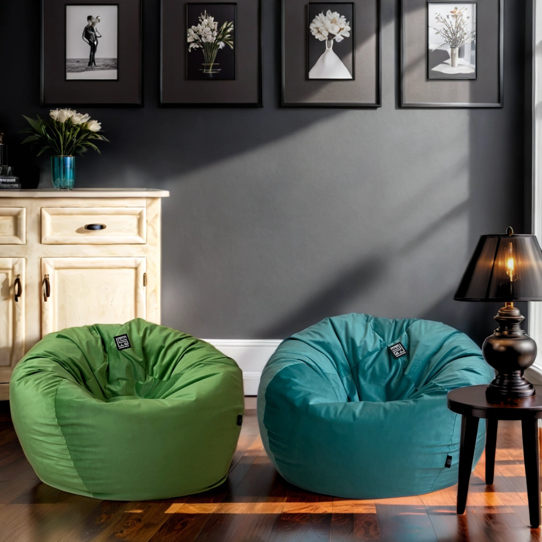 Thin Velvet Circle Bean Bag 1209